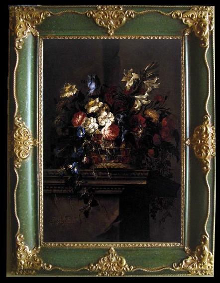 framed  Arellano, Juan de Basket of Flowers on a Plinth, Ta119-4